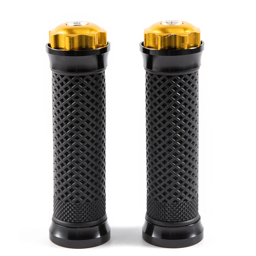 

1 пара 7/8 "22 мм Универсальные CNC алюминиевые + резиновые ручки для мотоцикла золотые для YAMAHA TMAX 530 2012-2016 500 2008-2011