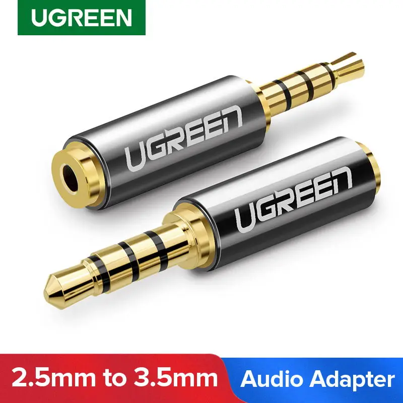 Ugreen Jack 3,5 мм до 2,5 мм аудио адаптер 2,5 мм штекер 3,5 мм Гнездовой разъем для Aux акустический кабель Разъем для наушников 3,5