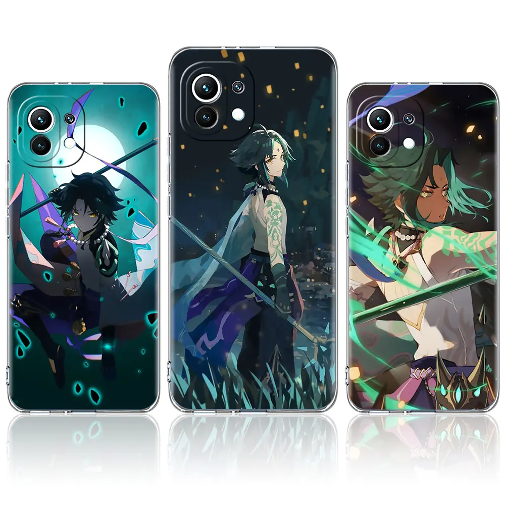 Genshin Impact Xiao Game Transparent Capa For Xiaomi Mi 11 10T Note 10 Lite 9T 9 Phone Case Poco X3 NFC M3 F3 GT F2 Pro 5G Cover | Мобильные