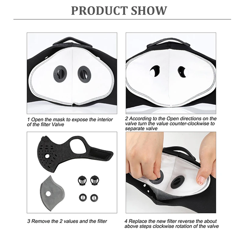 Воздухопроницаемые маски для лица с двойным воздушным клапаном многоразовые