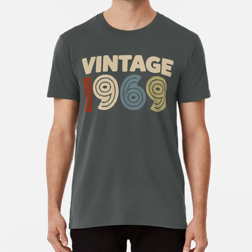 

Винтажная забавная Винтажная футболка на день рождения 1969, поворот 50 в 2021, Винтажная Футболка 1969