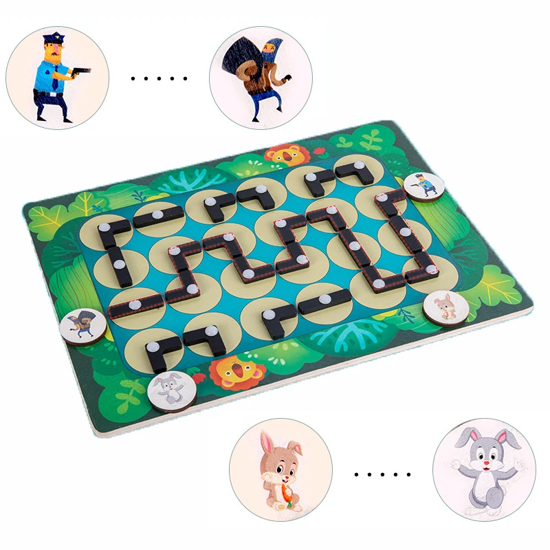 

Детский лабиринт с логическим мышлением, настольная игра, лесное исследование, маршрут, позиция животных, головоломки, игрушки, тренировка ...