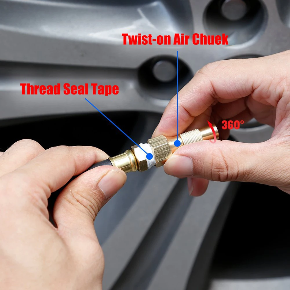 

Digital Tire Inflator with Pressure Gauge, 200PSI Heavy Duty Air Chuck and Compressor Accessories Rubber Hose Quick Connect Plug