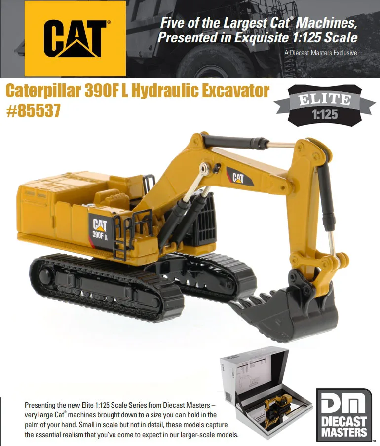 

New Caterpillar 1:125 Scale CAT 390F L Hydraulic Excavator-Elite Series by DM Diecast Master for Collection gift 85537