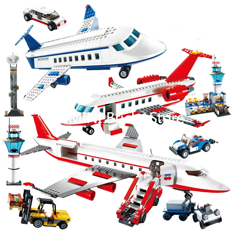 Конструктор Модель города военный самолет грузовой пассажирский аэропорт