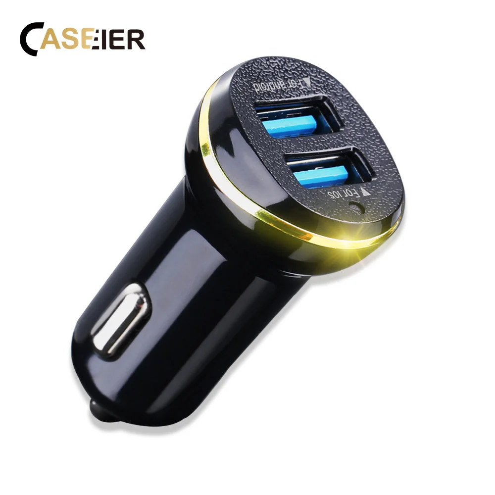 CASEIER 2 USB выход Автомобильное зарядное устройство 3.1A Быстрая зарядка для iPhone 11 Pro Max XR автомобильное зарядное устройство для мобильного телефона для samsung huawei Xiaomi