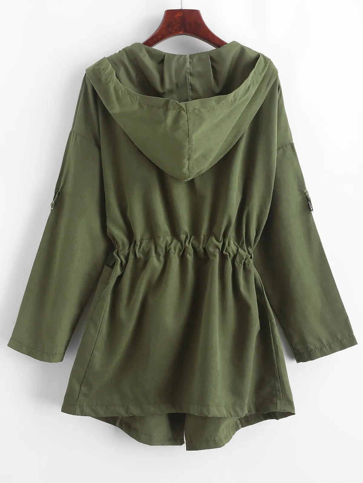 Zaful однотонные Женские повседневные рубашки Зимние с капюшоном Длинные рукава