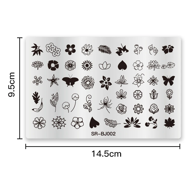 1 шт. пластины для стемпинга ногтей мраморные цветы животные тропические