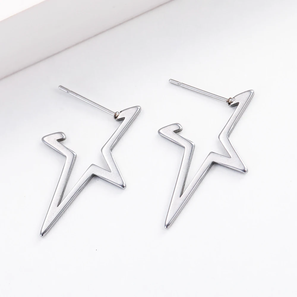 Teamer Star Stud Earrings for Women Stainless Steel Studs Korean Fashion Jewelry Aretes 2019 Ear Accessories Gifts | Украшения и