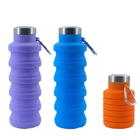 500ml folding cute water bottle portable eco friendly retractable silicone drinking sport coffee bottle travel responds kettle