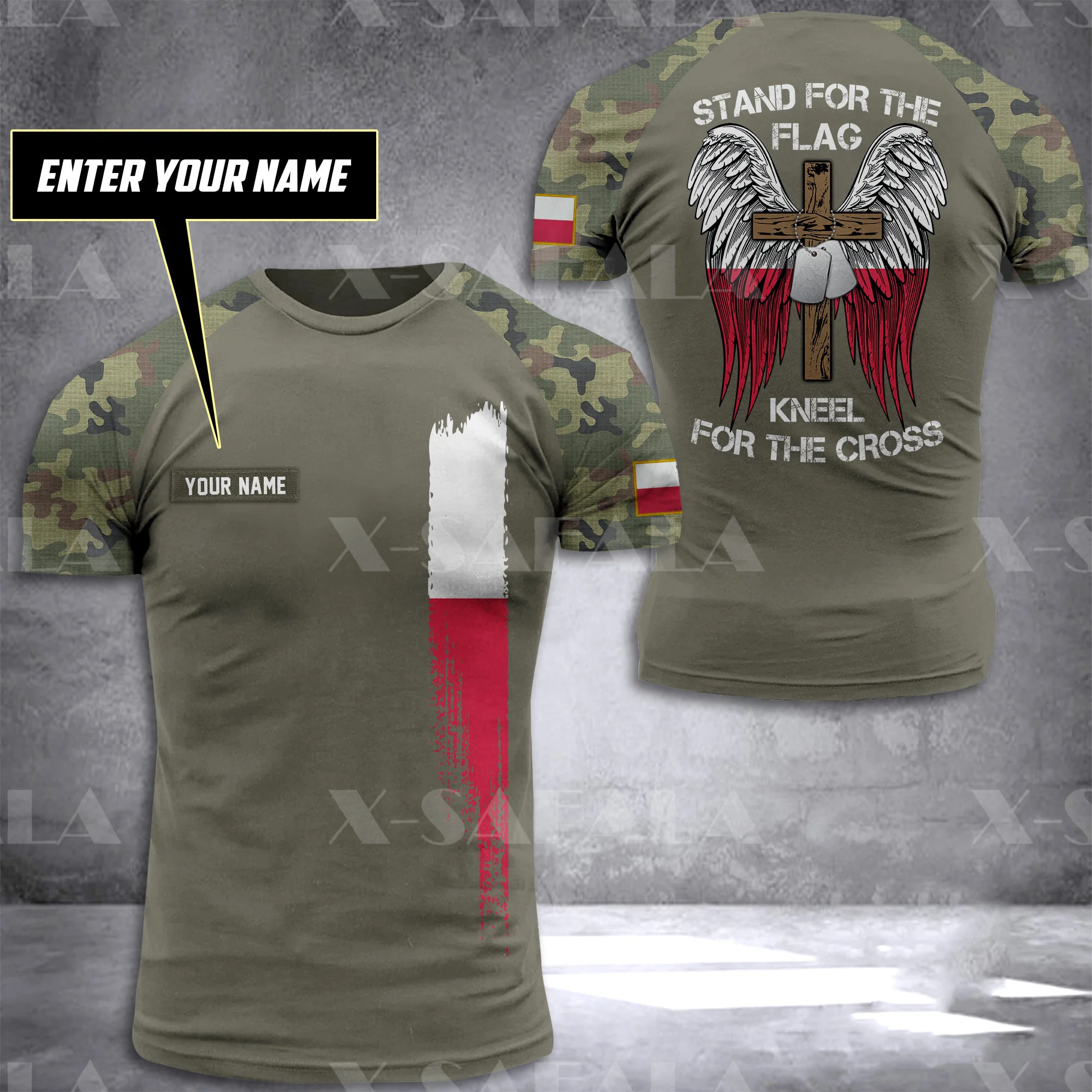 

POLAND Veteran ARMY Soldier Country Flag 3D Printed High Quality Milk Fiber T-shirt Summer Round Neck Men Female Casual Top-3
