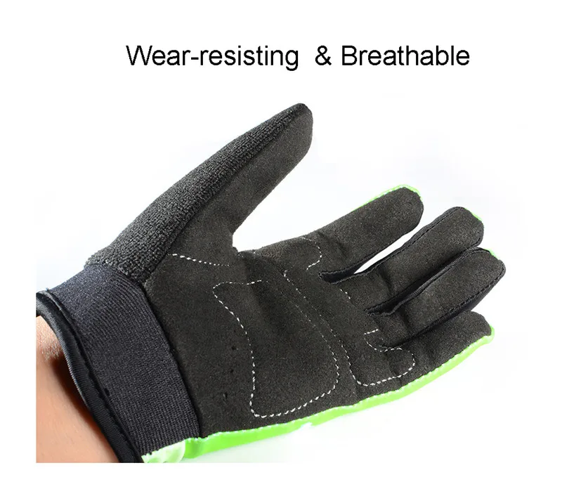 Boodun Kids Cycling Microfiber Gloves for Boy Bike Racing Riding Long Finger Tough Screen 3D Gel Gloves for Sport Wear M L