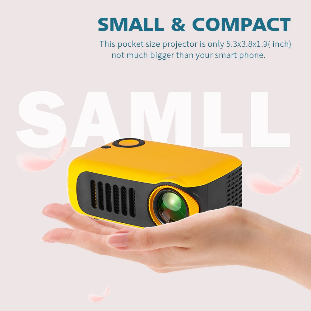 

A2000 Mini Projector 800 Lumens 1080P LCD 50,000 Hours Lamp Life Home Theater Video Projector Portable