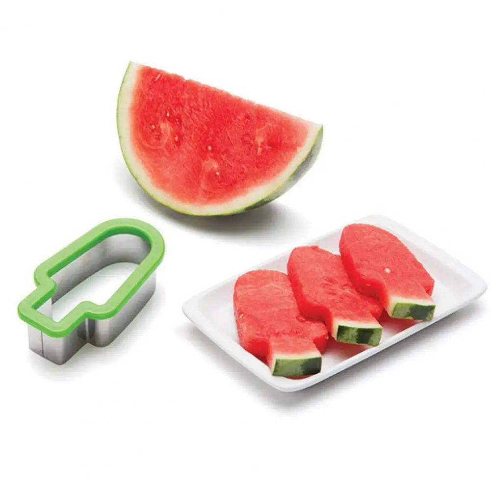 

Watermelon Slicer Convenient Ice Cream Shape Stainless Steel ABS Melon Fruit Cutter Mold for Home