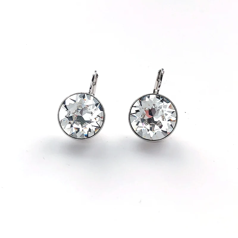 Серьги гвоздики сделанные с австрийским кристаллом новые круглые мини красивые