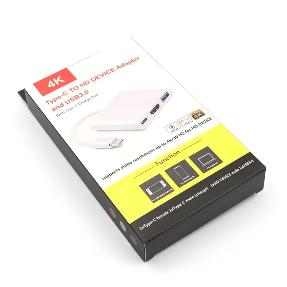 Адаптер Type C HDMI USB 3 0 для консоли Nintendo Switch на TV Video Digital 4K HD конвертер Samsung S8 Huawei