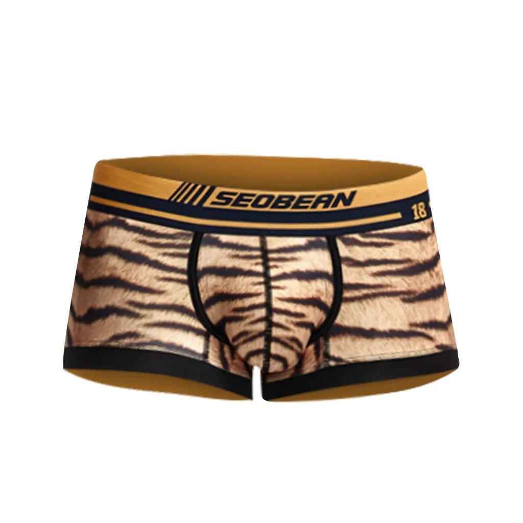 Боксеры мужские с леопардовым принтом пикантное удобное нижнее белье дышащие