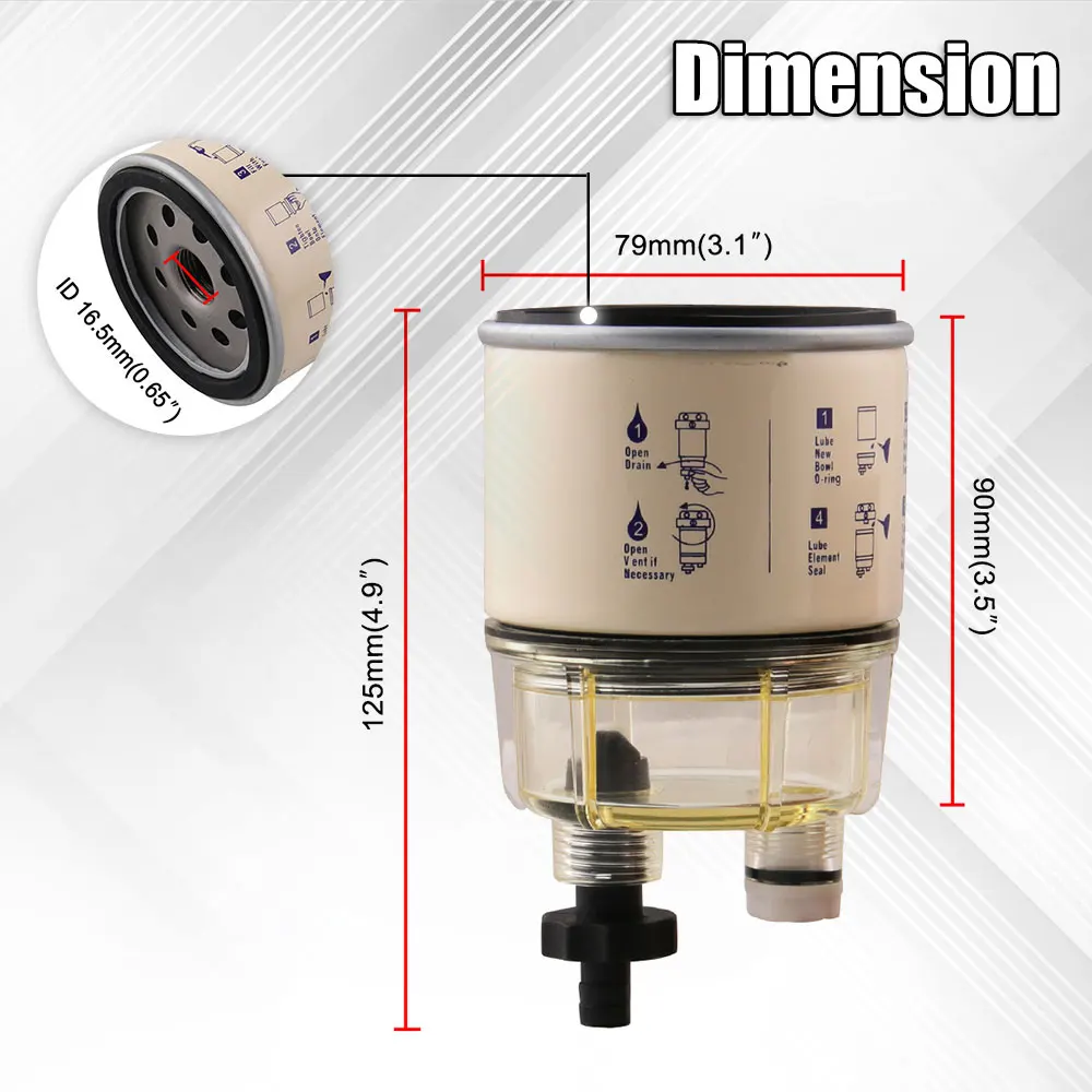 R12T топлива/воды сепаратор фильтр дизельный двигатель автозапчасти полный комбо