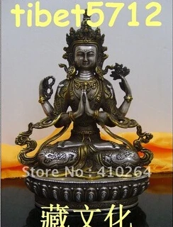 Бесплатная доставка тибетская статуя Будды с четырьмя руками из Непала