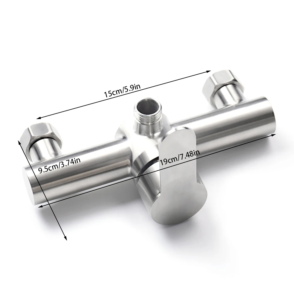 304 stainless steel hot and cold water mixer wall mounted metal handle shower faucets for bathroom free global shipping