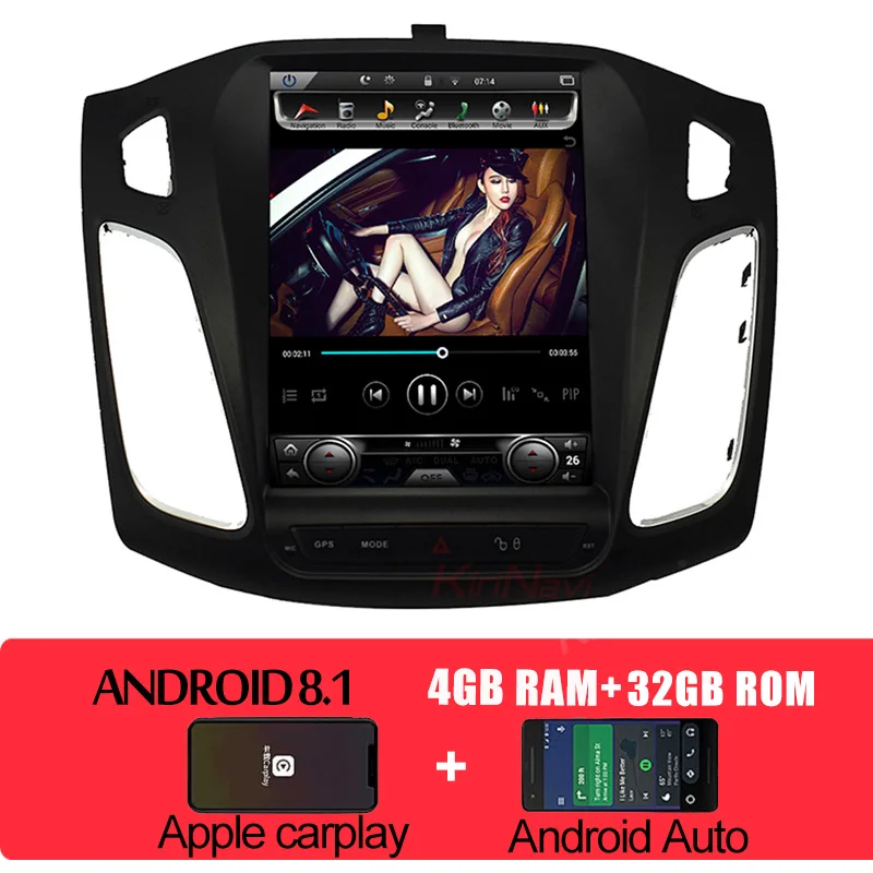Android Car Radio KiriNavi вертикальный экран Android 8,1 10," автомобильный радиоприемник gps для ford focus Автомобильный мультимедийный Dvd навигационный радиоприемник Automotivo 2012 - Цвет: Android Car Radio