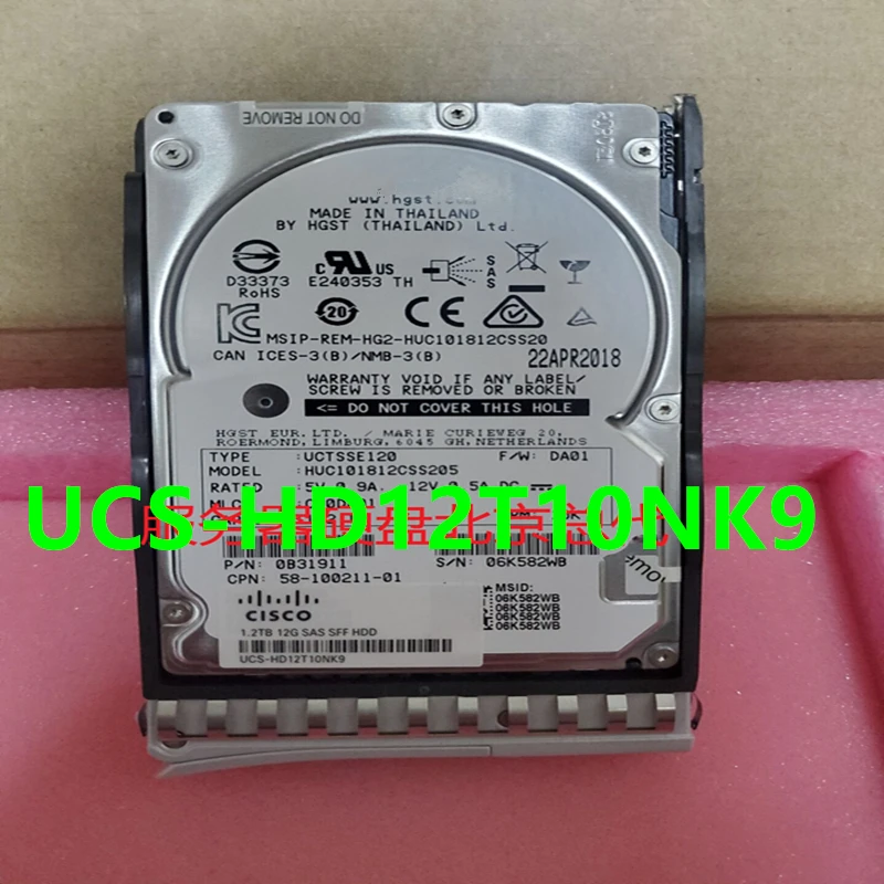 

Original New HDD For Cisco C240 C480 M5 1.2TB 2.5" SAS 12 Gb/s 128MB 10K For Internal HDD For Server HDD For UCS-HD12T10NK9