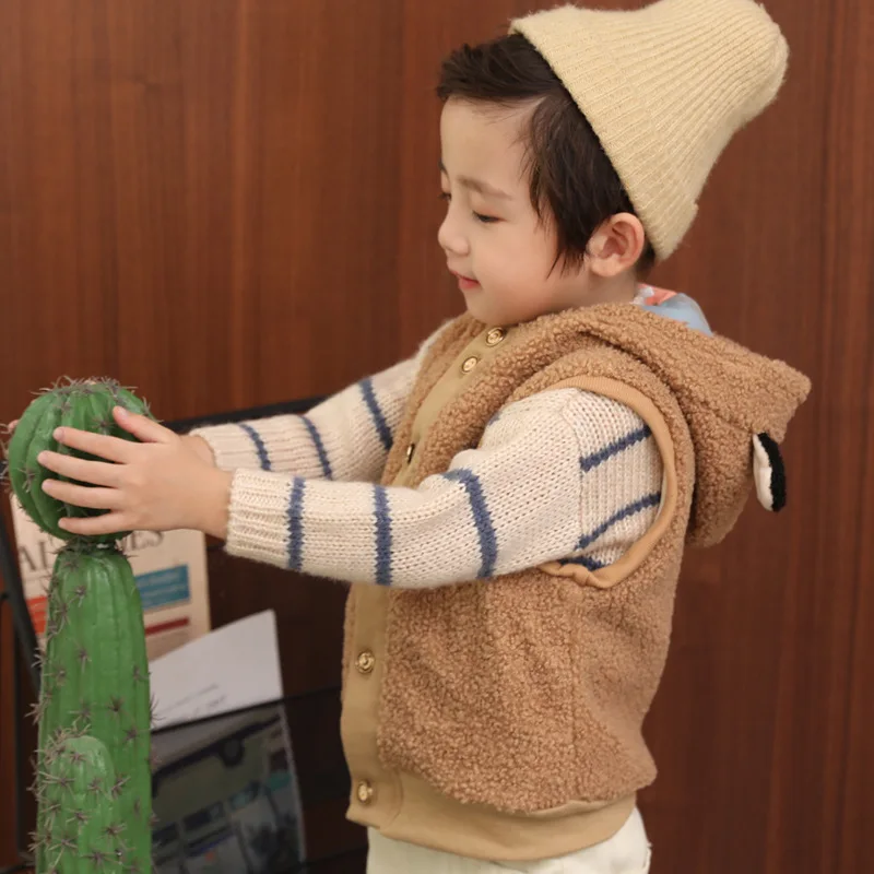 Зимний теплый жилет для детей маленьких девочек и мальчиков детская одежда