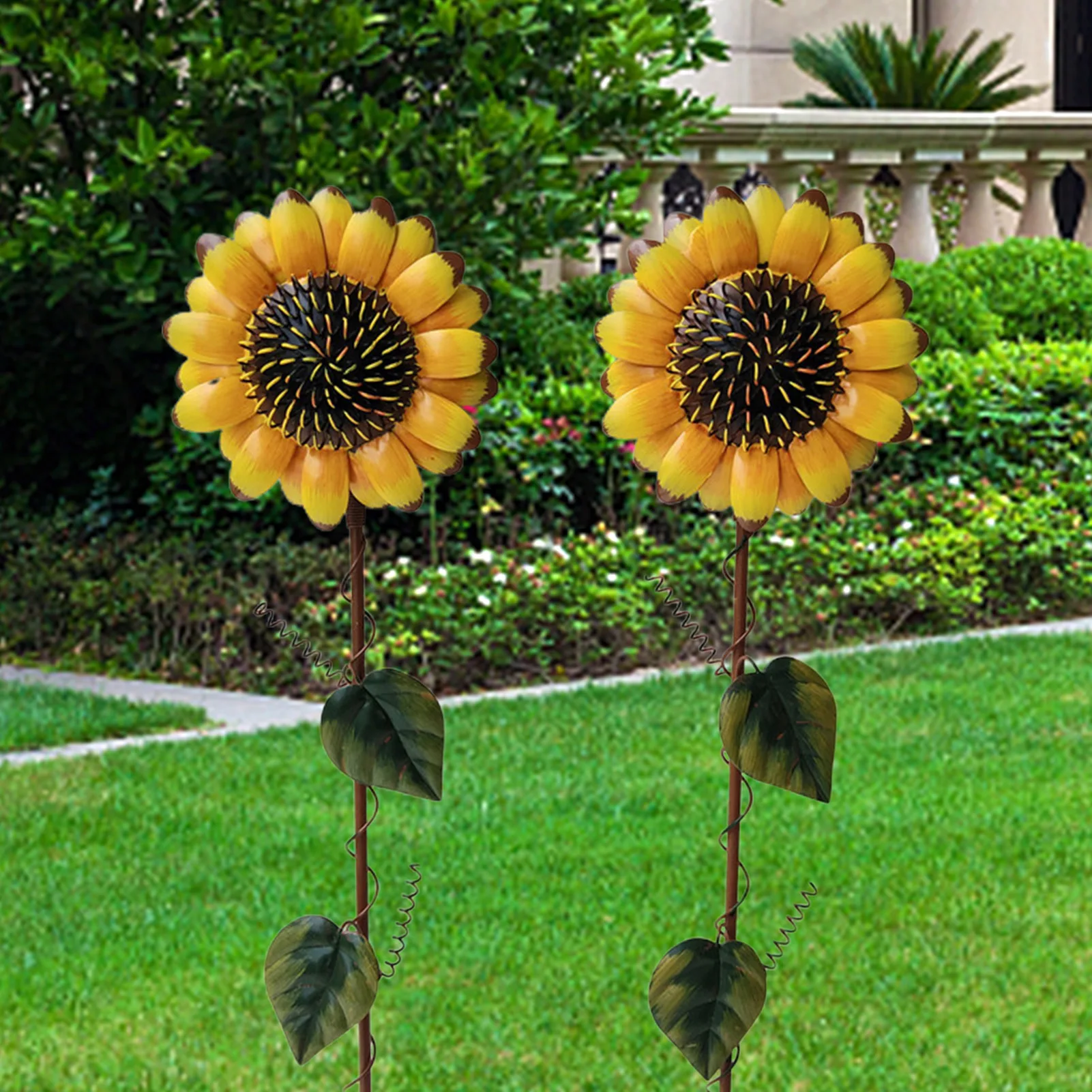 

1PC Sunflower Garden Stake Patio Yard Decor Metal Flower Decoration