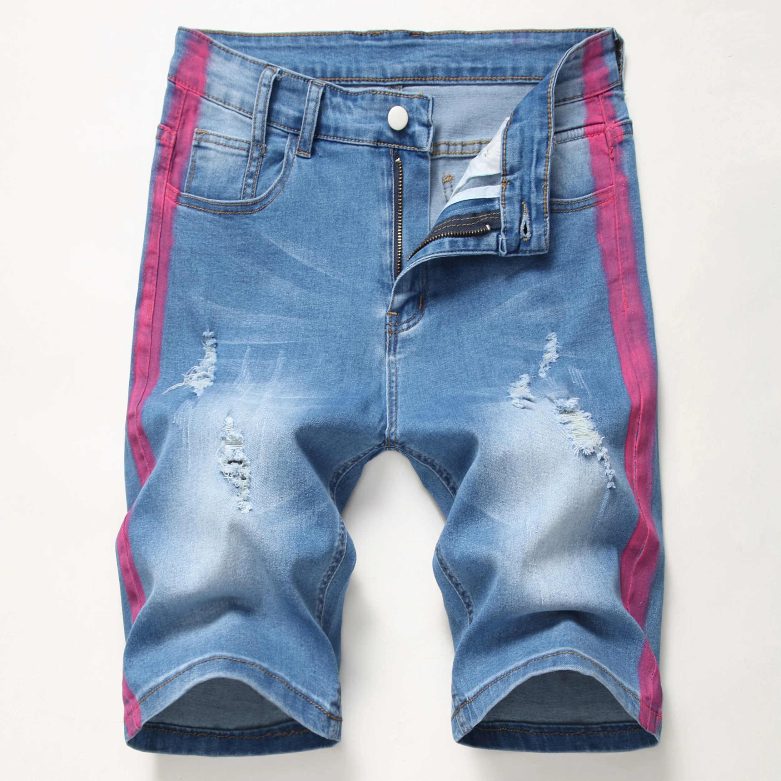 Новинка 2021 г., индивидуальные джинсовые Стрейчевые штаны с популярным логотипом, 4 цвета, модные мужские джинсовые шорты, джинсовые мужские ...
