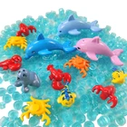 Фигурки животных MOC, рыба, краб, Лобстер, дельфин, утка, Чайка, строительные блоки, игрушки для детей, подарки для детей, игрушки сделай сам, милые животные