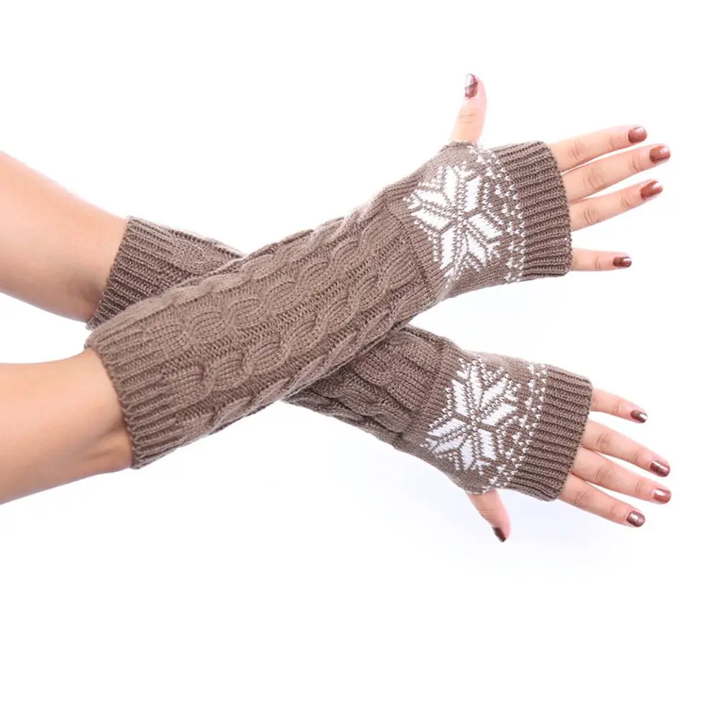 Повседневные женские осенне-зимние жаккардовые теплые варежки с узором в виде