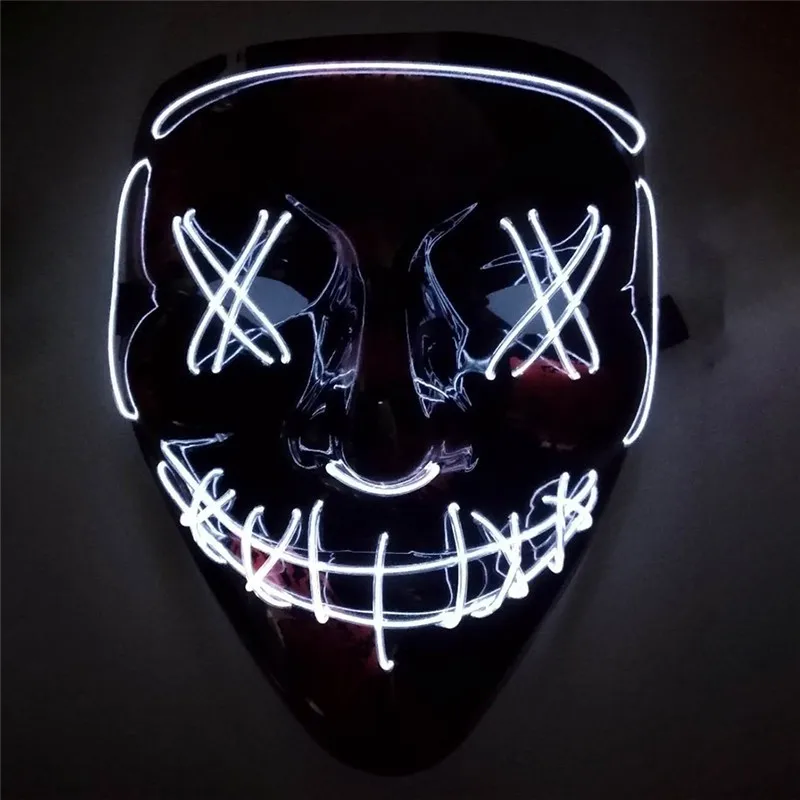 

Fashion Unique Portable Halloween Fluorescent Fake Luminous Party Plastic Material Mask