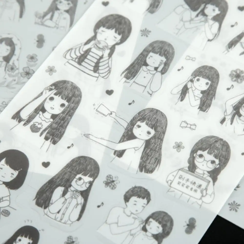 6 листов DIY Kawaii ПВХ Цветочные наклейки для девочек ежедневное фото скрапбукинг