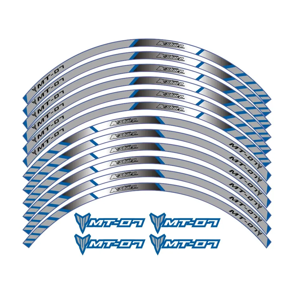 12 полос гоночный автомобиль аксессуары для колес Стикеры колеса шины обод