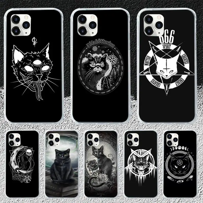 

Death Witches moon cat Phone Case for iphone 12 13 Mini SE 2020 5 5S 6 6S Plus 7 8 Plus X XR XS 11 Pro Max Fundas Coque cover