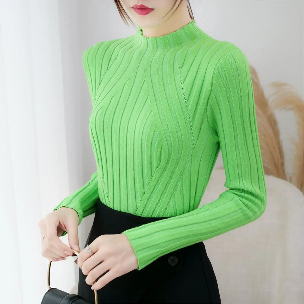 

Women knitted cotton 2019 Women Sweater Autumn and Winter New Turtleneck Sweater Pullover Warm Soft Full Sleeve