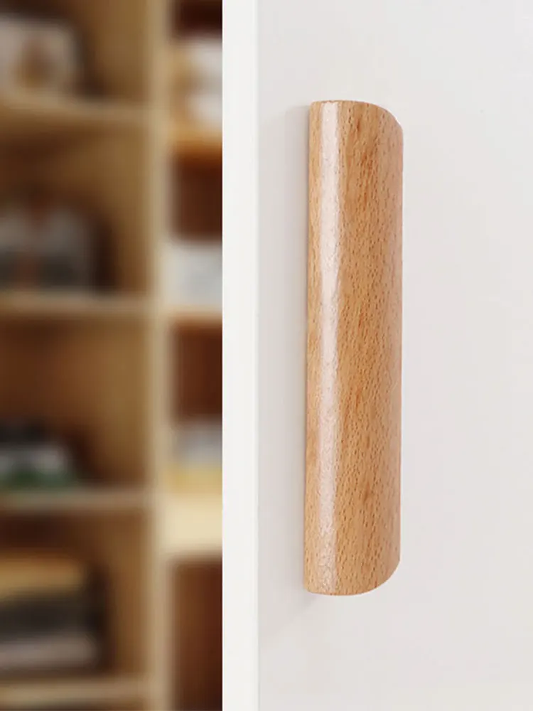 Современные ручки из бука для шкафа и ручка выдвижного ящика кухонная Гладкая
