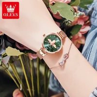 olevs women watch brand luxury little bee lady wrist watch rose gold mesh female quartz watch innovative clock
