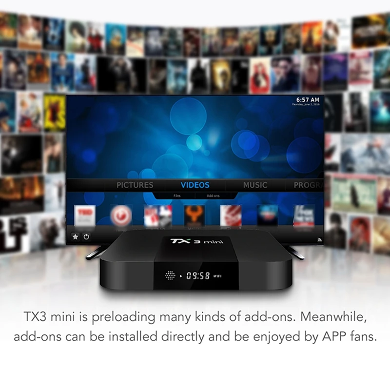 

TX3 Mini TV Box 2 16G Android 8.1 2.4G WiFi Smart 4K Set Media Player