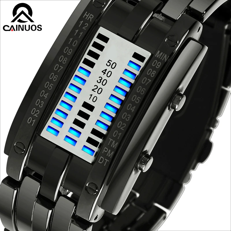 CAINUOS модные креативные часы мужской роскошный бренд часов цифровой светодиодный