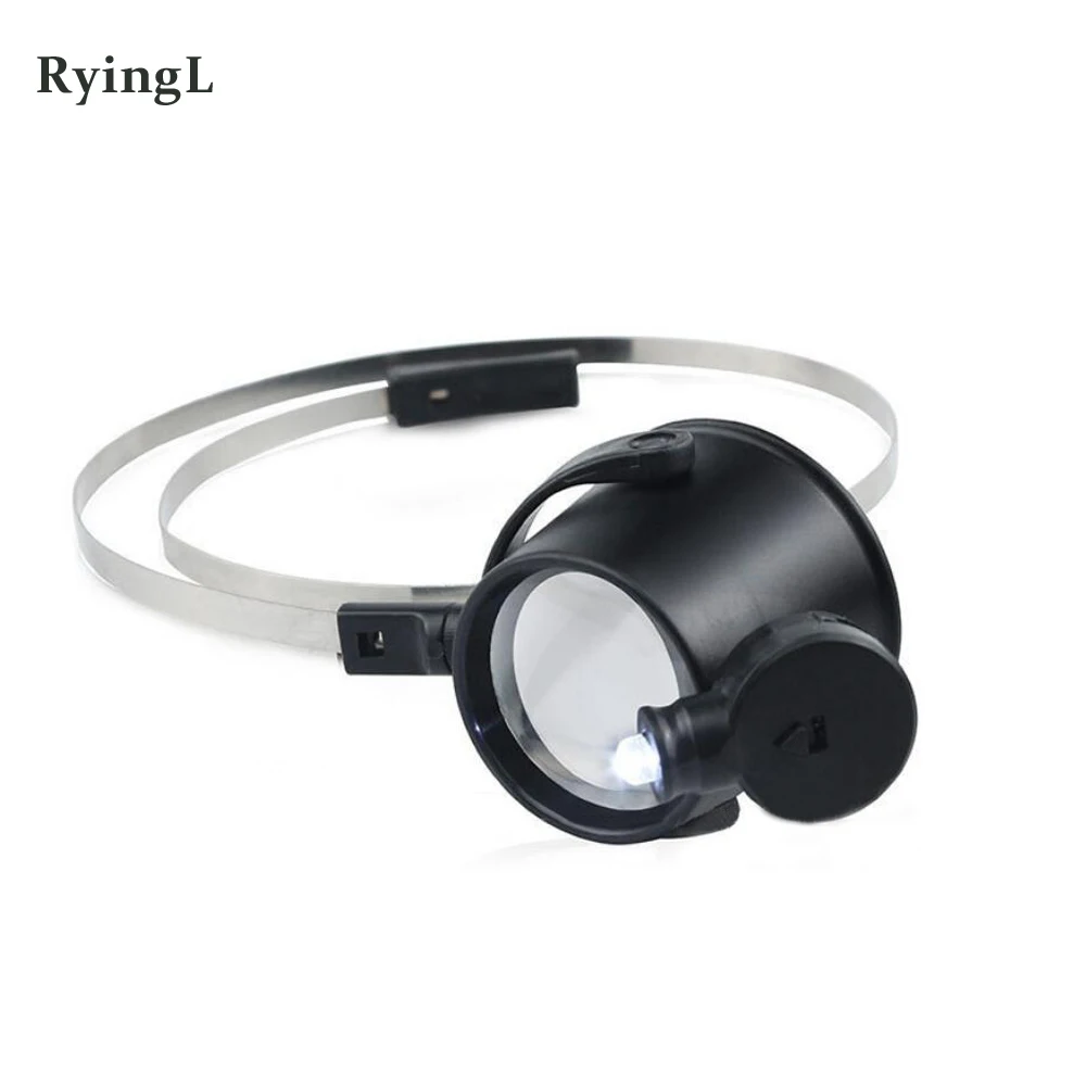 Светодиодный светильник 15X Eye-Loupe Hands-Free Head Band Лупа Часовщик