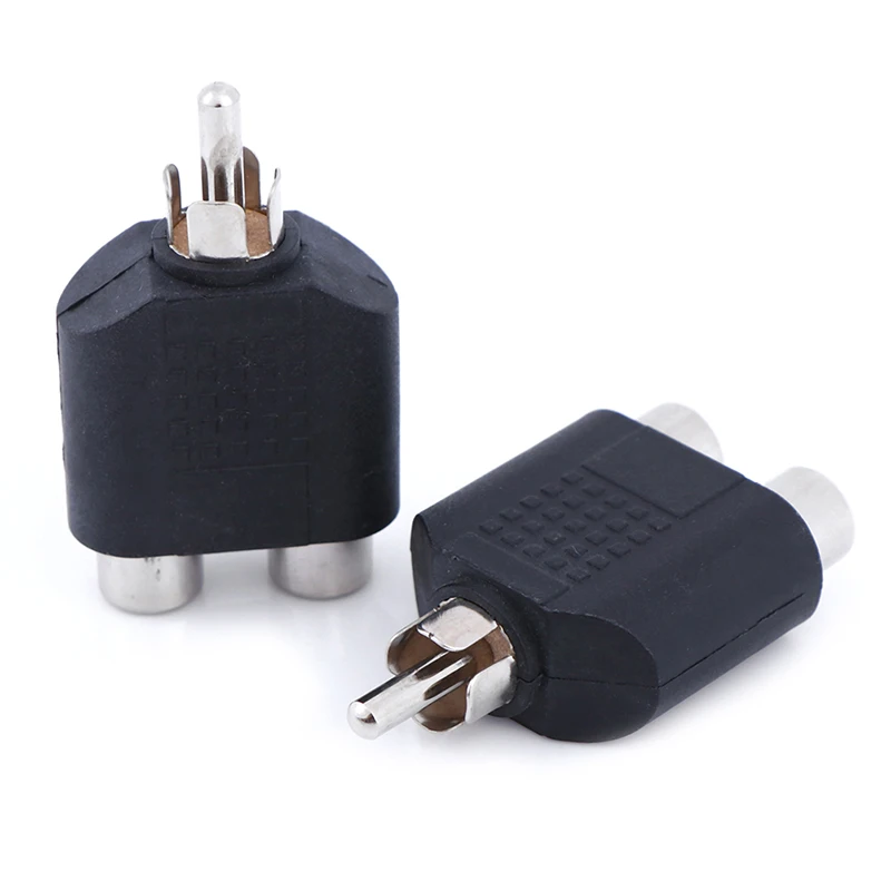 

1Pc RCA Y Splitter AV Audio Video Plug Converter 1 Male to 2 Female Adapter Kit