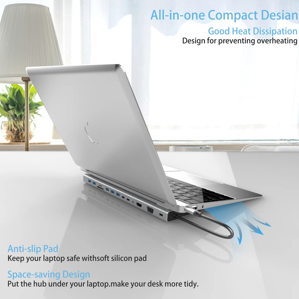 Сетевой концентратор DeepFox 14 в 1 устройство для чтения карт SD/TF USB C на HDMI VGA Lan 3 0