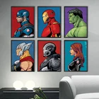 Профиль супергероя Marvel, Аватар, Картина на холсте, Мстители, Человек-паук, железный человек, Халк, HD, настенные принты, постер для дома, детской комнаты, цветной декор