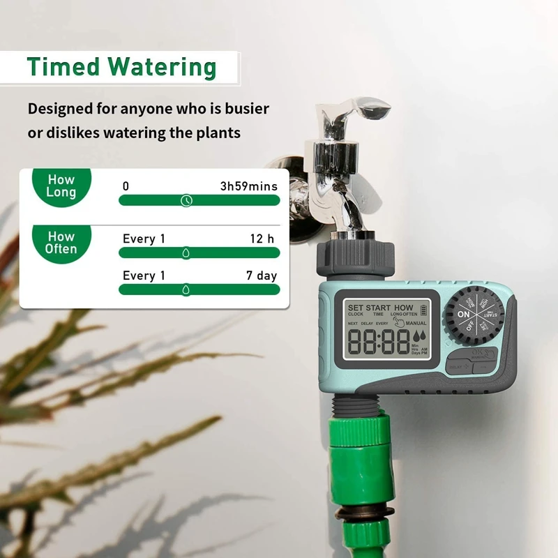 

Sprinkler Timer,Water Timer Programmable Garden Outdoor Hose Feature Timer with Rain Delay/Automatic Watering System