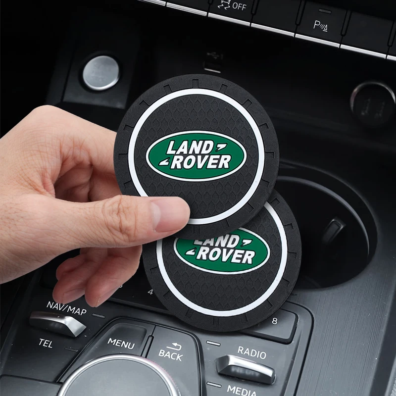 

2x Car Anti-Slip Cup Holder Mat Car Water Coaster Accessories for Land Rover Range Rover Velar Sport Discovery 2 3 4 Defender