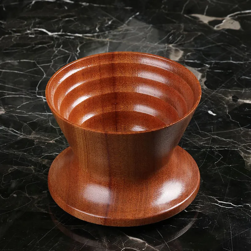 

Ebony Wood Hand Punch Coffee Funnel V-shape Reusable Coffee Powder Holder Ring Creative And Simple Coffee Utensils