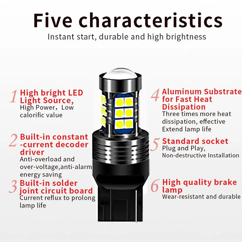 Светодиодный фонари заднего хода резервные стоп-сигналы Canbus P21W W16W 921 T15 BA15S w21w для