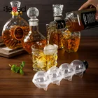 4-ячейка DIY для изготовления кубиков льда для виски пресс-формы шариков для коктейлей для виски круглая форма для льда аксессуары для кухонного бара принадлежности