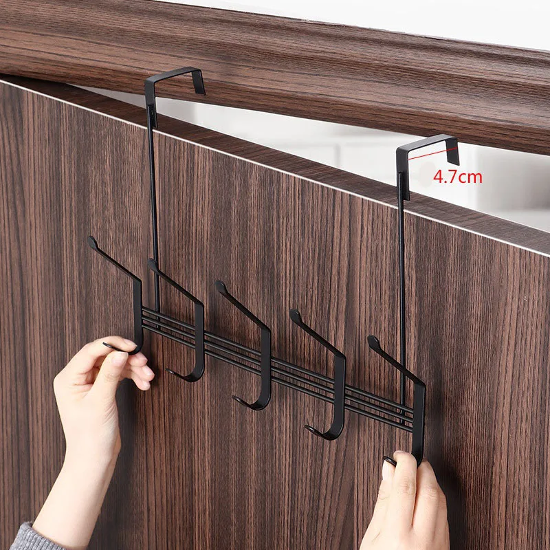 

Door Hanging Hook Punch Free Door Hanger Hats Tie Scarf Key Hook Iron Wall Hanger Clothes Coats Rack Towel Shelf